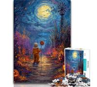 Jigsaws Puzzles 1000 Pieces for Teenagers Gifts Halloween Under The Night Sky 1000 Piece Puzzle,family Fun Games Is Ideal As A Gift for The Whole Family (size 38x26cm)