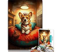 Jigsaws Puzzles 1000 Pieces for Teenagers Gifts Happy Corgi Teenager Puzzles,Decompressing Intellectual Educational Toy Birthday Gift (size 38x26cm)