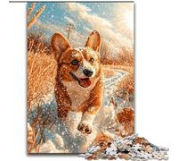 Jigsaws Puzzles 1000 Pieces for Teenagers Gifts Happy Corgi,Train Your Brain And Hands Gifts for Friends And Family 38x26cm