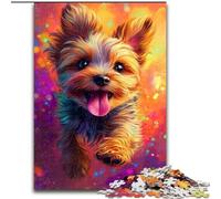 Jigsaws Puzzles 1000 Pieces for Teenagers Gifts Happy Yorkshire Terrier, Help The Brain Exercise Addictive Toys to Cultivate Patience Perfect Decoration (Size 26x38cm)