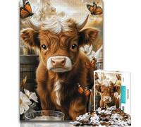 Jigsaws Puzzles 1000 Pieces for Teenagers Gifts Highland Cow,Challenging Game Toys Wall Decoration Unique Birthday And Xmas Gifts (38x26cm)