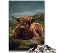 Jigsaws Puzzles 1000 Pieces for Teenagers Gifts Highland Cow Puzzles for Adults,Educational Games DIY Toys Great Gifts And Toys (38x26cm)