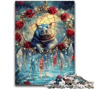 Jigsaws Puzzles 1000 Pieces for Teenagers Gifts Hippo Dream Catcher 1000 Piece Jigsaw,Unique Birthday And Gifts for Age 14 Years Up (38x26cm)