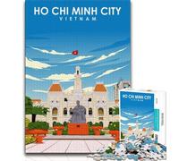 Jigsaws Puzzles 1000 Pieces for Teenagers Gifts Ho Chi Minh City Vietnam,Help The Brain Exercise Addictive Toys to Cultivate Patience Enhance Memory (38x26cm)