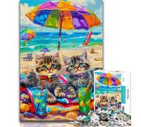 Jigsaws Puzzles 1000 Pieces for Teenagers Gifts Holiday Cat,Challenging Game for Is Ideal As A Gift for The Whole Family (75x50cm)