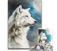 Jigsaws Puzzles 1000 Pieces for Teenagers Gifts Howling Wolf Teenager Puzzles,Family Entertainment Toys with Matching Poster And Trivia Sheet (size 75x50cm)