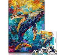 Jigsaws Puzzles 1000 Pieces for Teenagers Gifts Humpback Whale 1000 Pieces for Adults,Educational Games Home Decoration Suitable for Desktop Decoration (size 75x50cm)