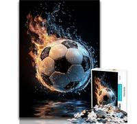 Jigsaws Puzzles 1000 Pieces for Teenagers Gifts Ice And Fire Football,Help The Brain Exercise Addictive Toys to Cultivate Patience Enhance Memory 38X26CM