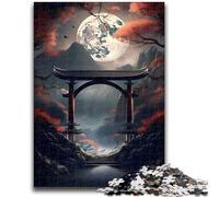 Jigsaws Puzzles 1000 Pieces for Teenagers Gifts Japanese Fantasy Moon Gate Help The Brain Exercise Addictive Toys to Cultivate Patience A Work of Art 26x38cm