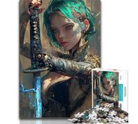 Jigsaws Puzzles 1000 Pieces for Teenagers Gifts Japanese Female Ninja Warrior Teenager Jigsaw,learning Educational for Is Ideal As A Gift for The Whole Family 38x26cm