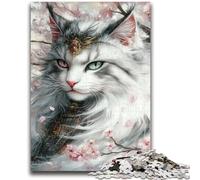 Jigsaws Puzzles 1000 Pieces for Teenagers Gifts Japanese Ninja Cat Suitable for Ages 14 And Up Family Games Deal As Gifts for The Whole Family 50x75cm