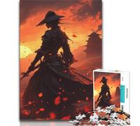 Jigsaws Puzzles 1000 Pieces for Teenagers Gifts Japanese Ninja Warrior,Help The Brain Exercise Addictive Toys to Cultivate Patience Enhance Memory 38X26CM