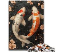 Jigsaws Puzzles 1000 Pieces for Teenagers Gifts Japanese Style Koi Puzzles for Adults,Educational Games DIY Toys Great Gifts And Toys (38x26cm)