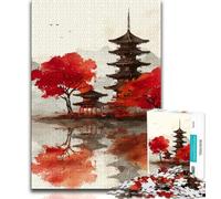 Jigsaws Puzzles 1000 Pieces for Teenagers Gifts Japanese Style Landscape Adult Puzzles,Stress Reliever Staycation Kill Time Parent-child Interaction (size 75x50cm)