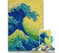 Jigsaws Puzzles 1000 Pieces for Teenagers Gifts Japanese Style Waves,Educational Family Game Suitable for Desktop Decoration 38x26cm