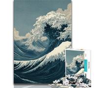 Jigsaws Puzzles 1000 Pieces for Teenagers Gifts Japanese Style Waves Puzzles for Adults,Fun Present & Activity for Home,Toy for Rainy Days 75x50cm