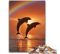 Jigsaws Puzzles 1000 Pieces for Teenagers Gifts Jumping Dolphin Learning Educational Toy for Is Ideal As A Gift for The Whole Family 26x38cm