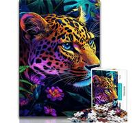 Jigsaws Puzzles 1000 Pieces for Teenagers Gifts Jungle Leopard Adult Jigsaw,Family Educational Games Home Decoration Gift (size 75x50cm)
