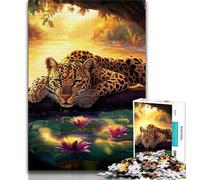 Jigsaws Puzzles 1000 Pieces for Teenagers Gifts Jungle Leopard Adult Puzzles,Toys Educational Games Stress Relieving Unique Birthday And Gifts 26x38cm