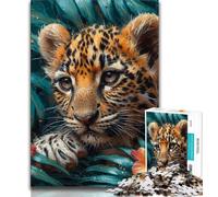 Jigsaws Puzzles 1000 Pieces for Teenagers Gifts Jungle Leopard Teenager Jigsaw,learning Educational for Is Ideal As A Gift for The Whole Family 38x26cm
