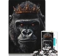 Jigsaws Puzzles 1000 Pieces for Teenagers Gifts King Chimpanzee Adult Puzzles,Stress Reliever Staycation Kill Time Parent-child Interaction (size 38x26cm)