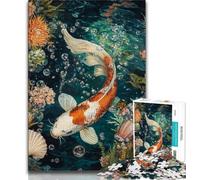 Jigsaws Puzzles 1000 Pieces for Teenagers Gifts Koi Art,Toys Educational Games Stress Relieving Unique Home Decor And Gifts 38x26cm