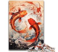 Jigsaws Puzzles 1000 Pieces for Teenagers Gifts Koi Fishes Help The Brain Exercise Addictive Toys to Cultivate Patience A Work of Art 26x38cm