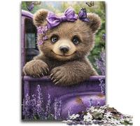 Jigsaws Puzzles 1000 Pieces for Teenagers Gifts Lavender Brown Bear Teenager Jigsaw,Vibrant And Unique Design Relaxing & Challenging Puzzle Experience (38x26cm)