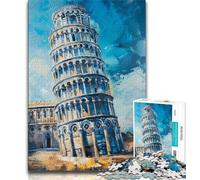 Jigsaws Puzzles 1000 Pieces for Teenagers Gifts Leaning Tower of Pisa 1000 Piece Jigsaw,Unique Birthday And Gifts for And Age 14 Years Up (size 38x26cm)