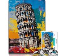 Jigsaws Puzzles 1000 Pieces for Teenagers Gifts Leaning Tower of Pisa, Challenging & Brainteasing,is Ideal As A Gift for The Whole Family Suitable for And 14 38x26cm