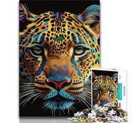 Jigsaws Puzzles 1000 Pieces for Teenagers Gifts Leopard Pop Art Animal Adult Jigsaw,Family Educational Games Home Decoration Gift (size 75x50cm)