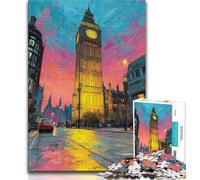 Jigsaws Puzzles 1000 Pieces for Teenagers Gifts London Street Scene Teenager Jigsaw,Stress Reliever Staycation Kill Time Home Decoration Toys 38x26cm