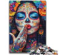 Jigsaws Puzzles 1000 Pieces for Teenagers Gifts Mexican Skull Girls Teenager Jigsaw,Stress Reliever Staycation Kill Time Home Decoration Toys (38x26cm)