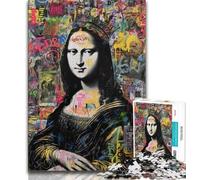 Jigsaws Puzzles 1000 Pieces for Teenagers Gifts Mona Lisa Is Funny,Toys Educational Games Stress Relieving Unique Home Decor And Gifts (38x26cm)