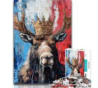 Jigsaws Puzzles 1000 Pieces for Teenagers Gifts Moose Art,Stress Reliever Difficult Challenge Is Ideal As Gifts for The Whole Family 75x50cm