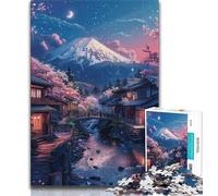 Jigsaws Puzzles 1000 Pieces for Teenagers Gifts Mount Fuji And Cherry Blossom Adult Jigsaw,Family Educational Games Home Decoration Gift (size 38x26cm)