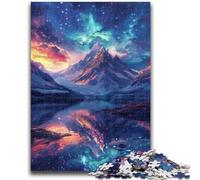 Jigsaws Puzzles 1000 Pieces for Teenagers Gifts Mountain Aurora Teenager Jigsaw,Vibrant And Unique Design Relaxing & Challenging Puzzle Experience (50x75cm)