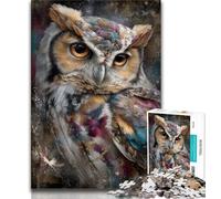 Jigsaws Puzzles 1000 Pieces for Teenagers Gifts Mysterious Owl Puzzles,Quiz Game for Is Ideal As A Gift for The Whole Family 75x50cm