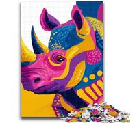Jigsaws Puzzles 1000 Pieces for Teenagers Gifts Mysterious Rhino Help The Brain Exercise Addictive Toys to Cultivate Patience A Work of Art 26x38cm