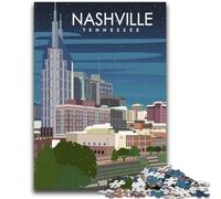 Jigsaws Puzzles 1000 Pieces for Teenagers Gifts Nashville Tennessee Art Stress Reliever Difficult Challenge Is Ideal As Gifts for The Whole Family (size 38x52cm)