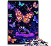 Jigsaws Puzzles 1000 Pieces for Teenagers Gifts Neon Dachshund Puzzles for Adults,Fun Games Wall Decoration Unique Birthday And Xmas Gifts (50x75cm)