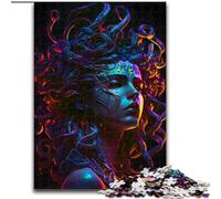 Jigsaws Puzzles 1000 Pieces for Teenagers Gifts Neon Medusa, for Educational Game Challenge Toy Unique Home Decor And Gifts (Size 26x38cm)