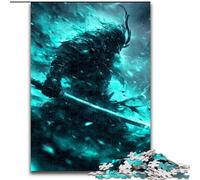 Jigsaws Puzzles 1000 Pieces for Teenagers Gifts Neon Samurai Warrior War,Family Entertainment Toys Is Ideal As A Gift for The Whole Family 38x26cm