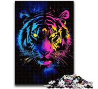 Jigsaws Puzzles 1000 Pieces for Teenagers Gifts Neon Tiger Teenager Jigsaw,Vibrant And Unique Design Relaxing & Challenging Puzzle Experience (50x75cm)