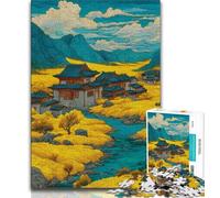Jigsaws Puzzles 1000 Pieces for Teenagers Gifts Night Sky Style Temple Teenager Puzzles,Decompressing Intellectual Educational Toy Birthday Gift (size 75x50cm)