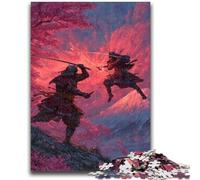 Jigsaws Puzzles 1000 Pieces for Teenagers Gifts Ninja at The Foot of Mount Fuji for Age 14+ Educational Games For Adults And Teenagers Artwork Gift 26X38CM