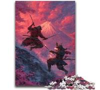 Jigsaws Puzzles 1000 Pieces for Teenagers Gifts Ninja at The Foot of Mount Fuji Learning Educational Toy for Is Ideal As A Gift for The Whole Family 26x38cm