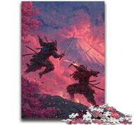 Jigsaws Puzzles 1000 Pieces for Teenagers Gifts Ninja at The Foot of Mount Fuji Relax Games Educational Game for Birthday, Chrismas for And Age 14 Years Up 26x38cm