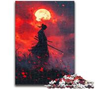 Jigsaws Puzzles 1000 Pieces for Teenagers Gifts Ninja Under The Blood Moon Suitable for Ages 14 And Up Family Games Deal As Gifts for The Whole Family 50x75cm
