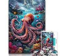 Jigsaws Puzzles 1000 Pieces for Teenagers Gifts Octopus in The Ocean Adult Puzzles,Decompressing Intellectual Educational Toy Perfect Decoration 26x38cm